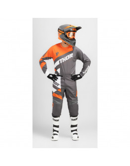 Nohavice Thor Sector Checker charcoal/orange 2024