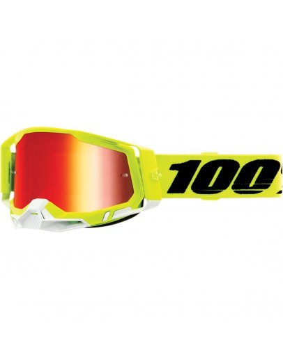 100% Racecraft 2 FLUO YELLOW so zrkadlovým sklom