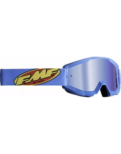 Okuliare 100% FMF POWERCORE Core cyan so zrkadlovým sklom