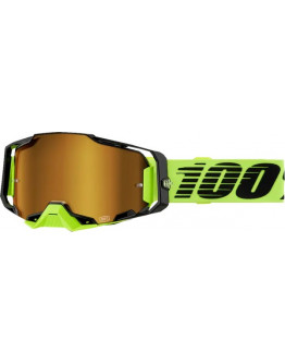 100% Armega NEON YELLOW mirror gold lens
