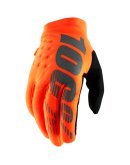 Rukavice 100% Brisker flo orange/black detské