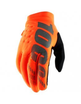 Rukavice 100% Brisker flo orange/black detské