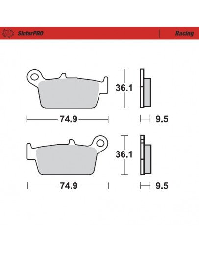 Brzdové platničky Moto-Master SinterPRO/ CR,KX,RM,YZ,GAS GAS zadné