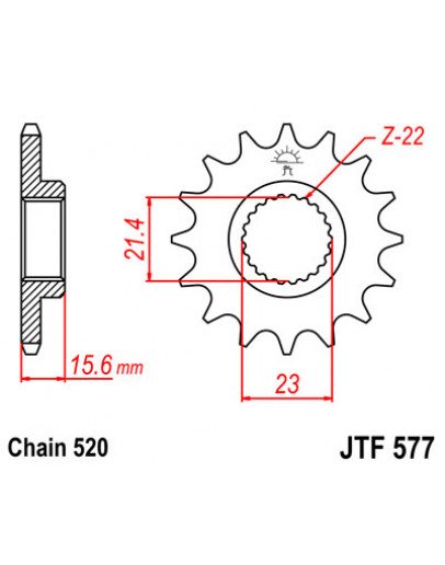 Vývodové sekundárne koliečko TT600/XT600 JTF577