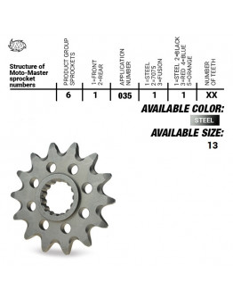Vývodové sekundárne koliečko MM TM racing EN/MX 250/300 2T 1998-2026 13 zubov
