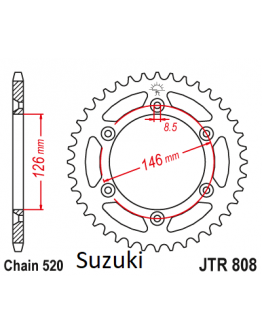 Rozeta Suzuki JT dural čierna 48 zubov