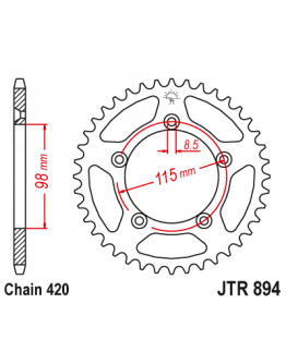 Rozeta JT oceľová KTM SX 65,Husqvarna TC 65,Gas-Gas MC 65 46 zubov