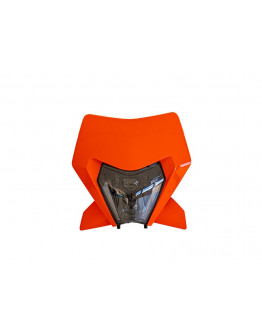 Maska s LED svetlom kompletná KTM ENDURO Rtech 2024-2026 oranžová