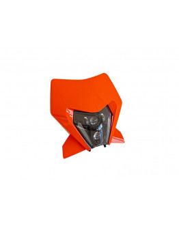 Maska s LED svetlom kompletná KTM ENDURO Rtech 2024-2026 oranžová